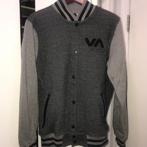 RVCA Going Steady Black & Grey Varsity Jacket